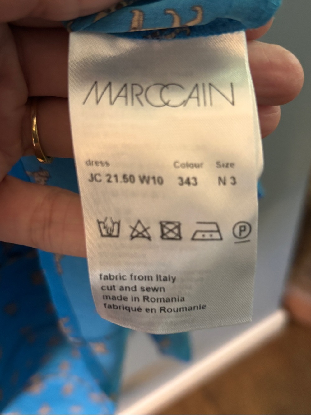 Marc Cain Bright Blue Printed Dress - Picture 2 of 2